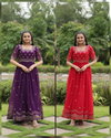KA 1111 2 Faux Blooming Embroidery Wedding Gown Wholesale Shop In Surat

